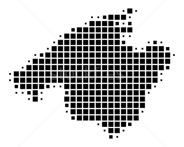 Carte majorque noir île modèle carré [[stock_photo]] © rbiedermann