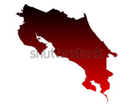 Foto stock: Mapa · Costa · Rica · vermelho · vetor · isolado