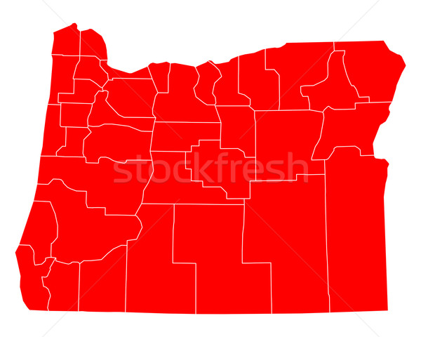 Kaart Oregon reizen Rood USA geïsoleerd Stockfoto © rbiedermann