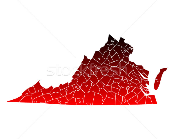 Hartă Virginia călători roşu SUA izolat Imagine de stoc © rbiedermann