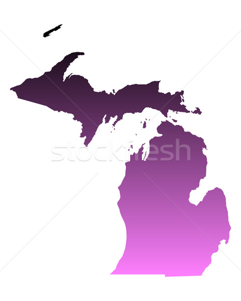 Mappa Michigan viaggio rosa america USA Foto d'archivio © rbiedermann