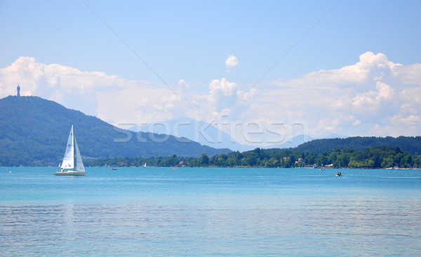 Jezioro Austria Europie żeglarstwo żagiel turystyki Zdjęcia stock © rbiedermann