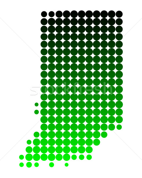 Mapa Indiana verde patrón América círculo Foto stock © rbiedermann