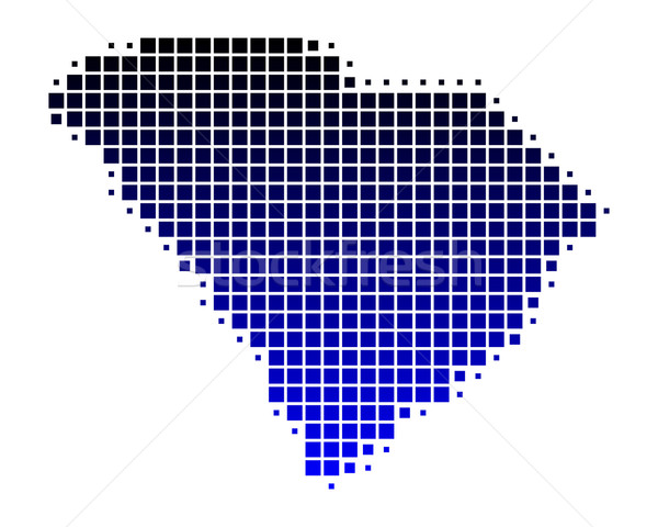Karte South Carolina blau Muster america Platz Stock foto © rbiedermann
