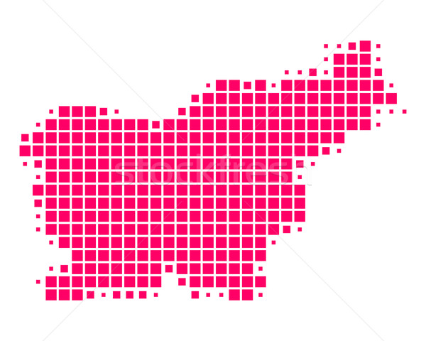 Mapa Eslovenia fondo púrpura cuadrados punto Foto stock © rbiedermann