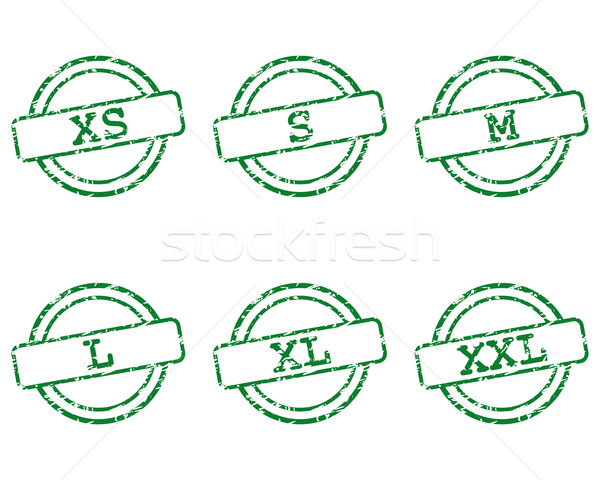 îmbrăcăminte dimensiune timbre verde cerneală haine Imagine de stoc © rbiedermann