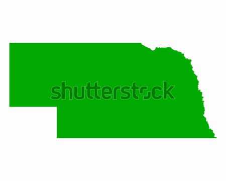 Mappa Nebraska verde viaggio america USA Foto d'archivio © rbiedermann