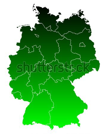 Foto stock: Mapa · Alemania · fondo · verde · línea · vector