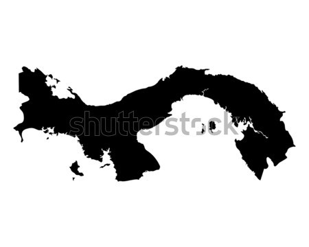Carte Panama noir vecteur isolé [[stock_photo]] © rbiedermann