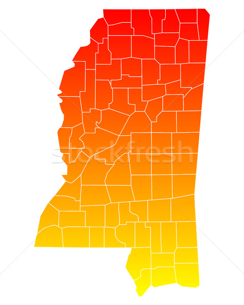 Stock photo: Map of Mississippi