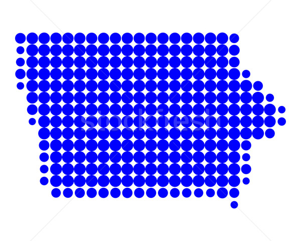Stock fotó: Térkép · Iowa · kék · minta · Amerika · kör