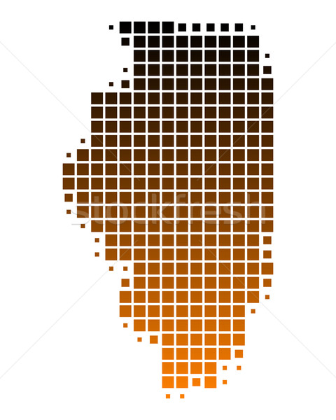 Kaart Illinois patroon amerika USA vierkante Stockfoto © rbiedermann