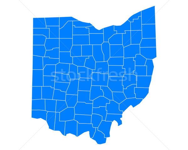 Carte Ohio fond bleu ligne USA Photo stock © rbiedermann