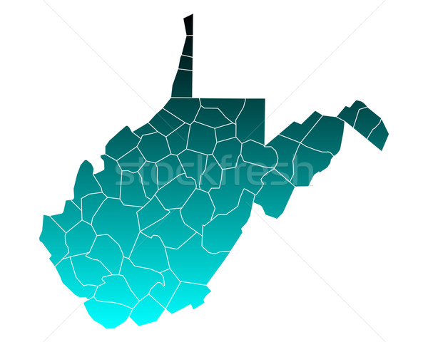 Térkép Nyugat-Virginia zöld kék USA vektor Stock fotó © rbiedermann