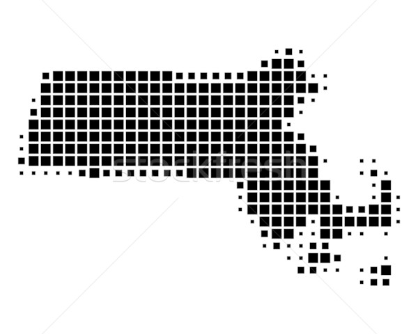 Foto stock: Mapa · Massachusetts · negro · patrón · EUA · cuadrados