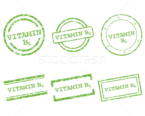 Foto stock: Vitamina · selos · saúde · carta · carimbo · gráfico