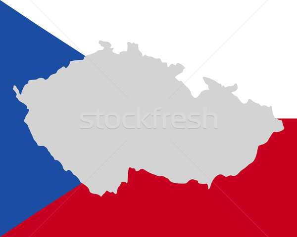 Kaart vlag Tsjechische Republiek banner vector Stockfoto © rbiedermann
