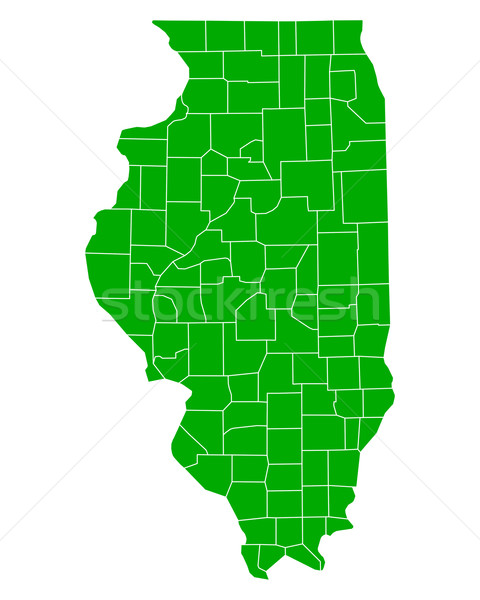 Kaart Illinois achtergrond groene lijn vector Stockfoto © rbiedermann