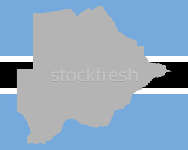 Map and flag of Botswana Stock photo © rbiedermann