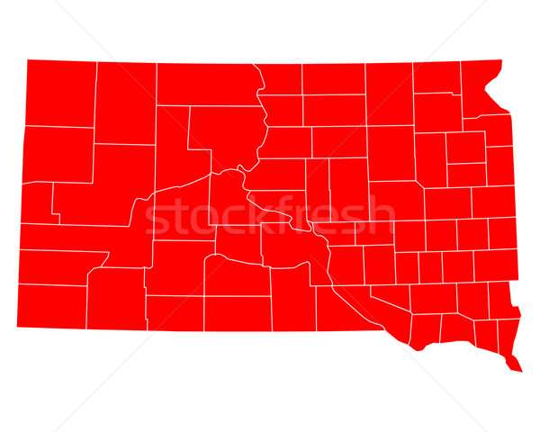 Mapa Dakota del Sur rojo EUA vector aislado Foto stock © rbiedermann