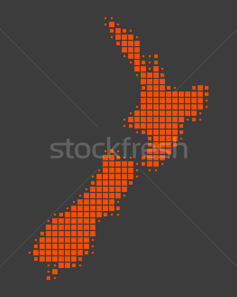 Karte New Zealand Welt Erde orange Muster Stock foto © rbiedermann