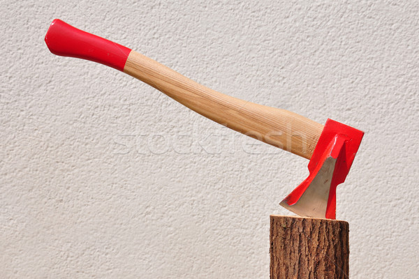 Topór trzon ognisko cięcia tarcica drewna Zdjęcia stock © rbiedermann