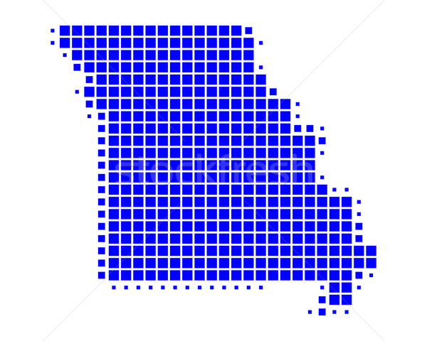 Kaart Missouri Blauw patroon amerika vierkante Stockfoto © rbiedermann