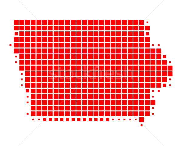 Mapa Iowa rojo patrón América cuadrados Foto stock © rbiedermann