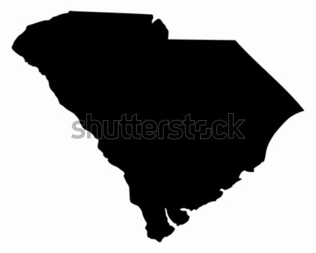 Karte South Carolina schwarz america Vektor isoliert Stock foto © rbiedermann