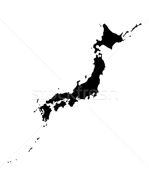 Hartă Japonia călători negru vector izolat Imagine de stoc © rbiedermann