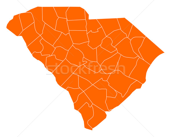 Stok fotoğraf: Harita · Güney · Carolina · ABD · vektör · yalıtılmış · örnek