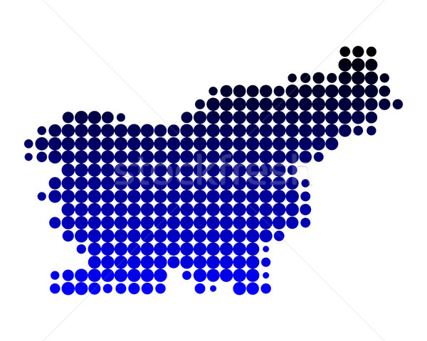 Mapa Eslovenia azul patrón círculo punto Foto stock © rbiedermann