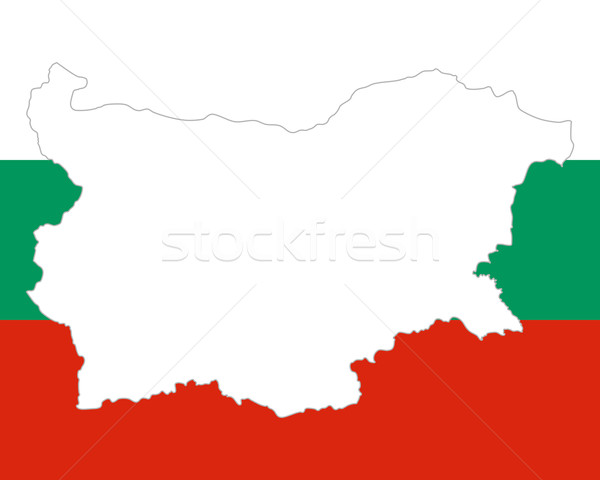 ストックフォト: 地図 · フラグ · ブルガリア · 背景 · 旅行