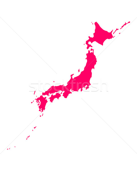 Carte Japon pourpre vecteur isolé [[stock_photo]] © rbiedermann