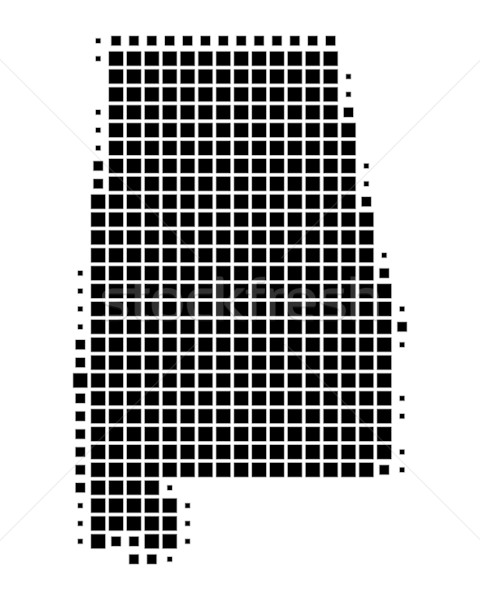 Сток-фото: карта · Алабама · черный · шаблон · Америки · квадратный
