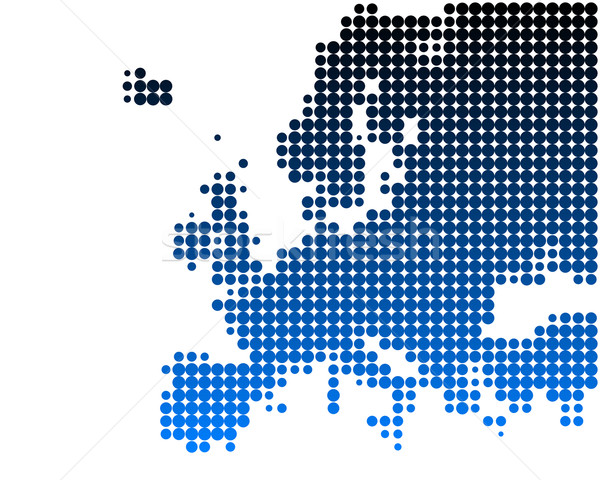 地圖 歐洲 藍色 模式 圓 點 商業照片 © rbiedermann