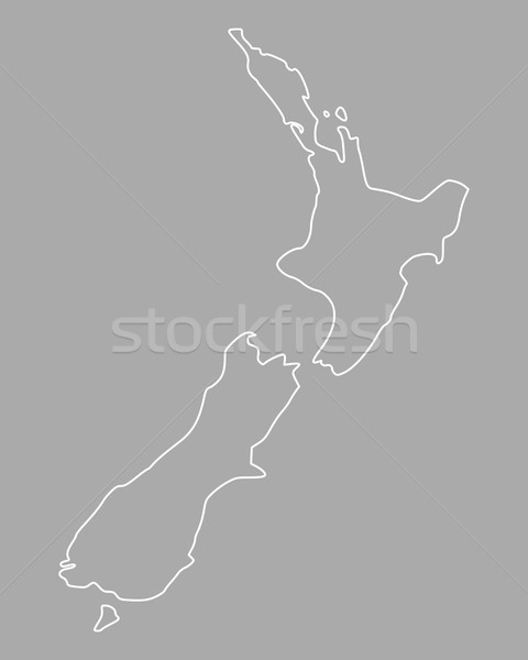 Stock fotó: Térkép · Új-Zéland · háttér · új · izolált · illusztráció