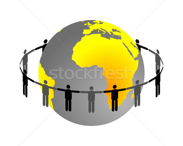 Stock fotó: Globális · kapcsolat · világ · Afrika · közösség · citromsárga