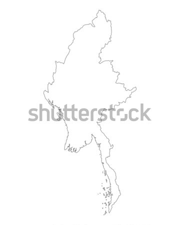 Karte Myanmar Hintergrund isoliert Illustration Stock foto © rbiedermann