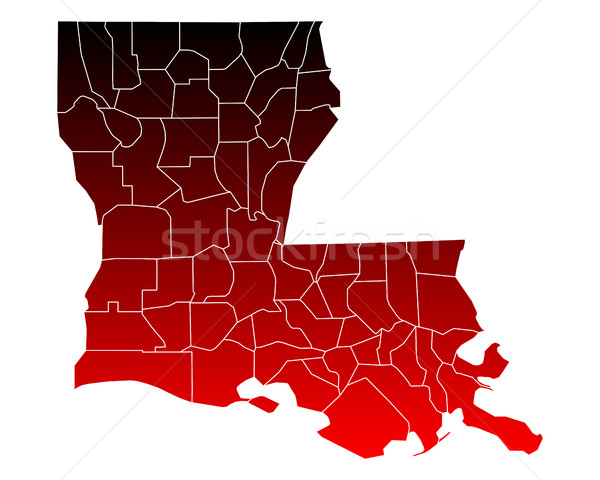 Mapa Louisiana viajar vermelho EUA isolado Foto stock © rbiedermann