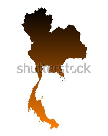 Térkép Thaiföld vektor izolált illusztráció Stock fotó © rbiedermann
