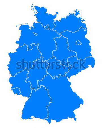 Harita Almanya mavi hat vektör Berlin Stok fotoğraf © rbiedermann
