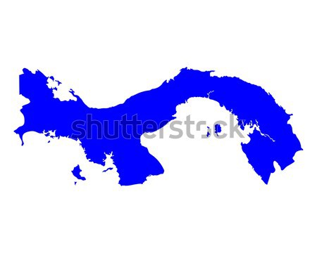 Carte Panama bleu vecteur isolé [[stock_photo]] © rbiedermann