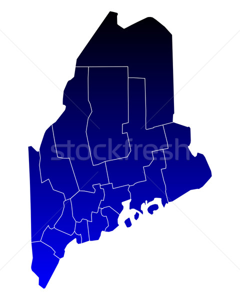 Foto stock: Mapa · Maine · azul · viajar · EUA · isolado