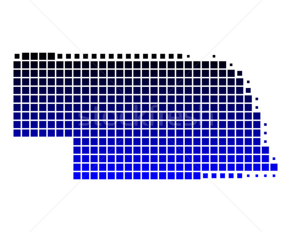 Mapa Nebraska azul patrón América cuadrados Foto stock © rbiedermann