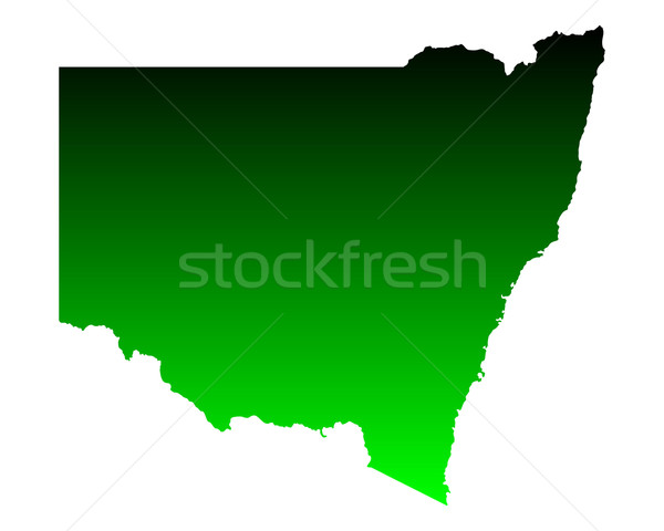 Foto stock: Mapa · nueva · gales · del · sur · verde · vector · Australia · aislado