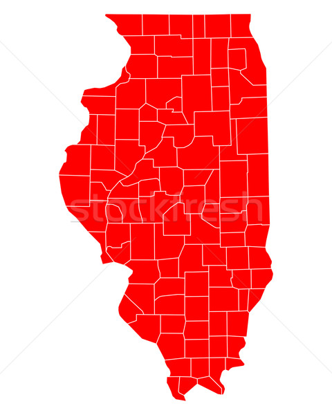 Kaart Illinois reizen Rood USA geïsoleerd Stockfoto © rbiedermann