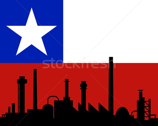 ストックフォト: 業界 · フラグ · チリ · 建物 · 風景 · 技術