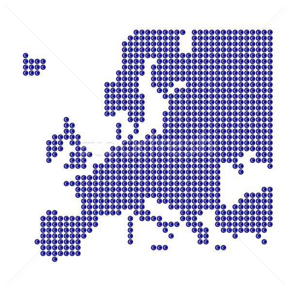 Сток-фото: карта · Европа · синий · евро · знак · мира