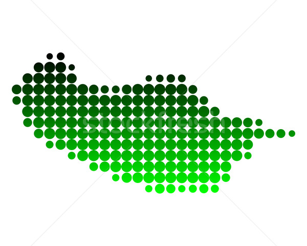 Térkép Madeira zöld sziget minta kör Stock fotó © rbiedermann